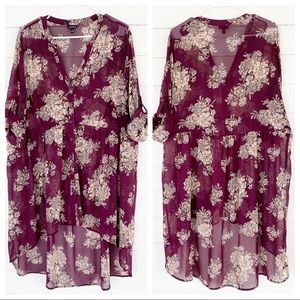 Torrid Lexie Purple Chiffon Babydoll Tunic